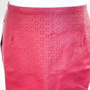 NWT Bagatelle red laser cutout leather skirt 12